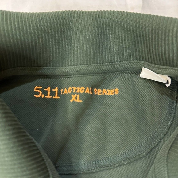 5.11 Tactical Performance Polo Shirt Green Size XL Short Sleeve Button Front - Picture 3 of 5